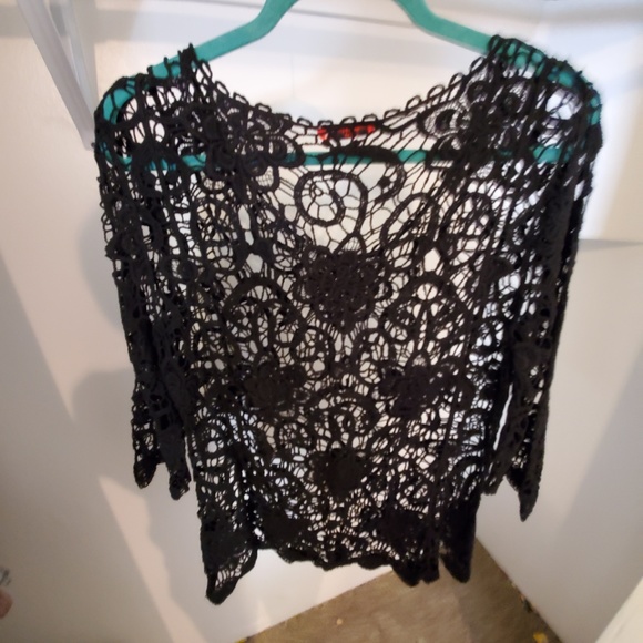 Lace Style Black top by Vivid Collection of NY - Picture 3 of 4